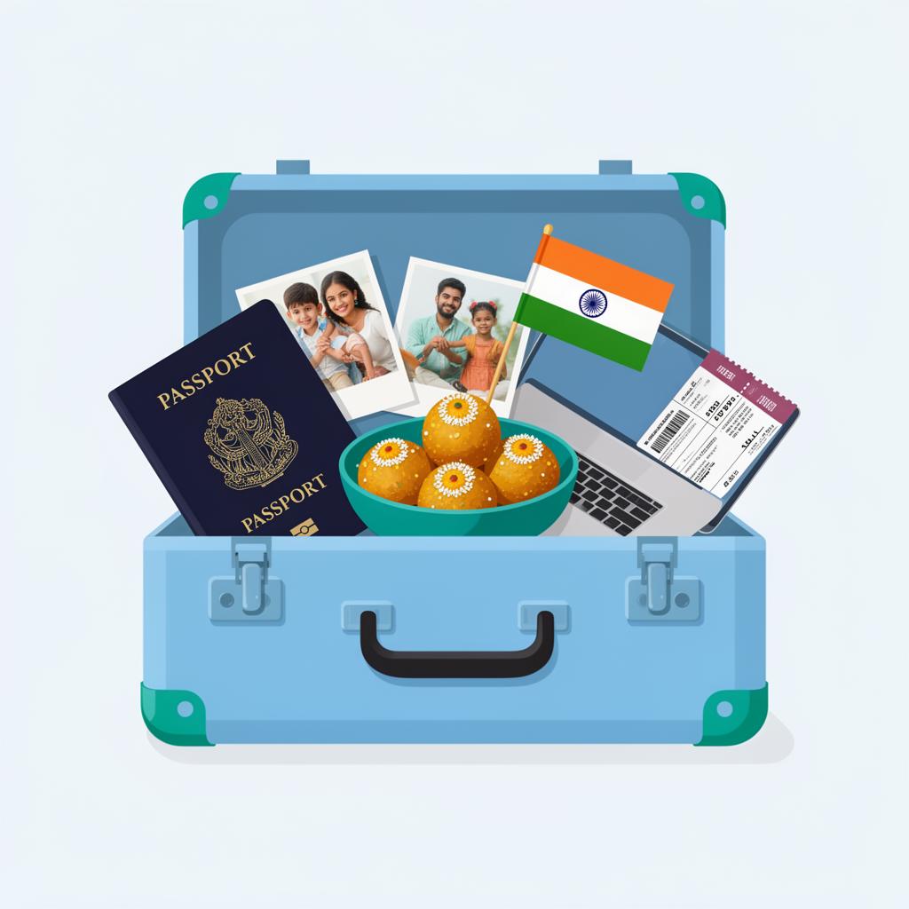 Suitcase packed with memories for the journey home